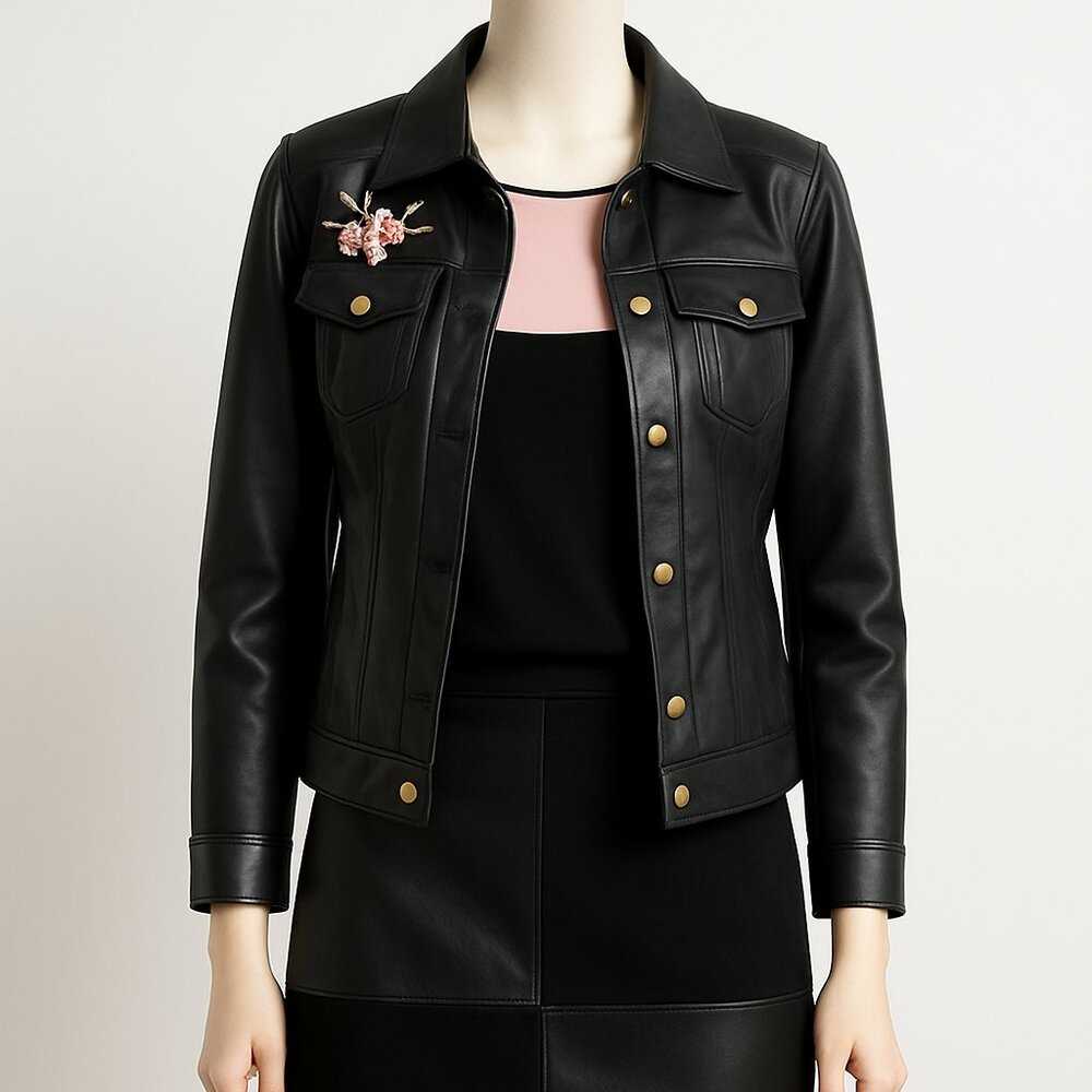 Marc New York Andrew Marc Women’s 3-Piece Outfit (L) — Embroidered faux leather